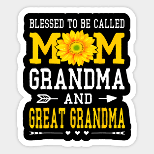 Blessed To Be Called Mom Grandma Great Grandma Mothers Day Sticker
